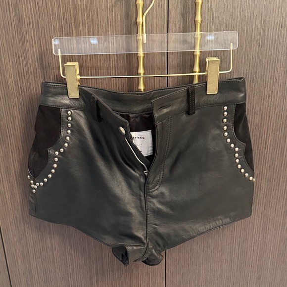 🖤 Understated Leather Studded Combo Shorts in Black 🖤NEW - Picture 5 of 16